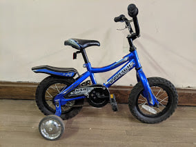 Raleigh 12" kids blu w/training wheels