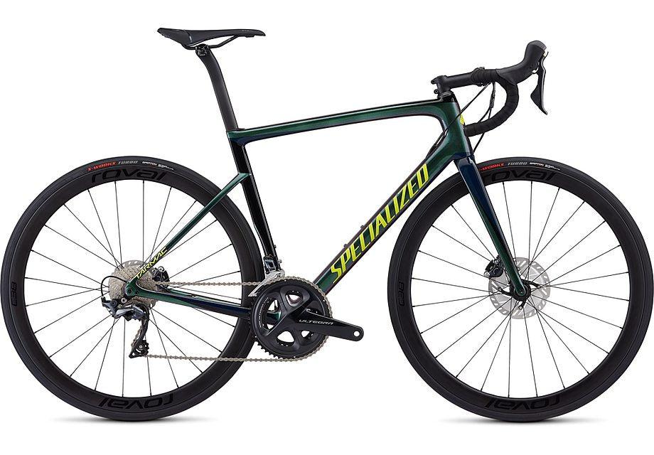 Specialized tarmac men sl6 expert disc chameleon green/cast blue/tarmac black/team yellow 54
