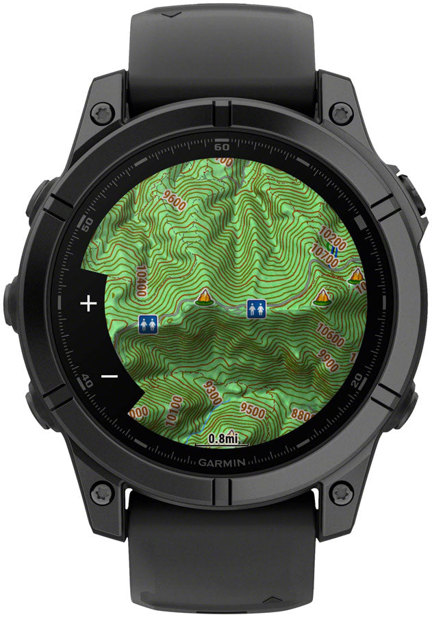 Garmin fenix E Smartwatch - 47mm AMOLED Slate Gray Steel BLK Silicone Band