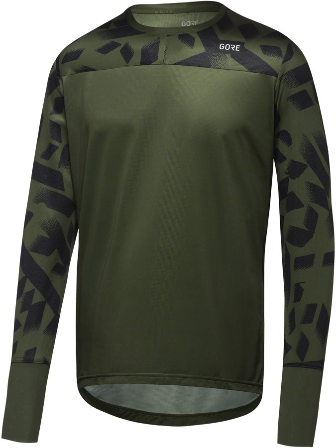 Gorewear Trail KPR Daily Long Sleeve Jersey - Utility Green/BLK Mens Medium