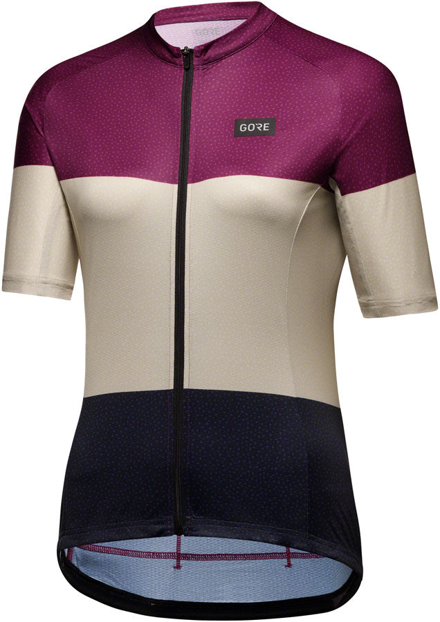 Gorewear Spirit Stripes Jersey - Purple/Beige Womens Medium 8/10