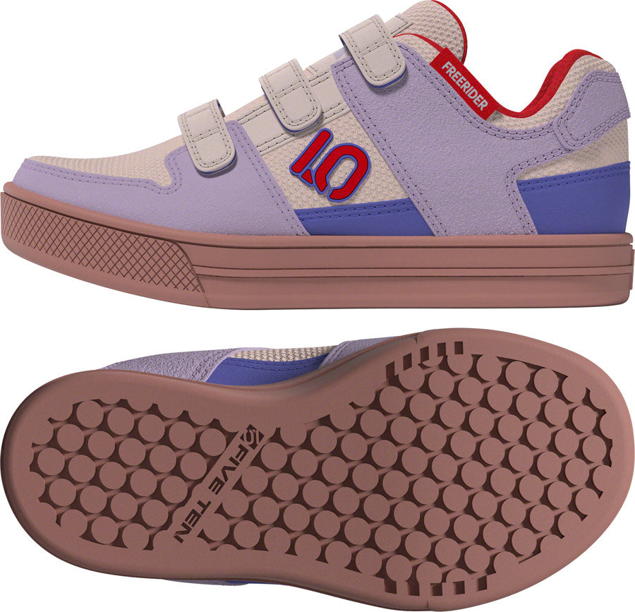 Five Ten Freerider Kids VCS Flat Shoes - Putty Mauve/Pure Ruby/Semi Cobalt Blue 12.5K