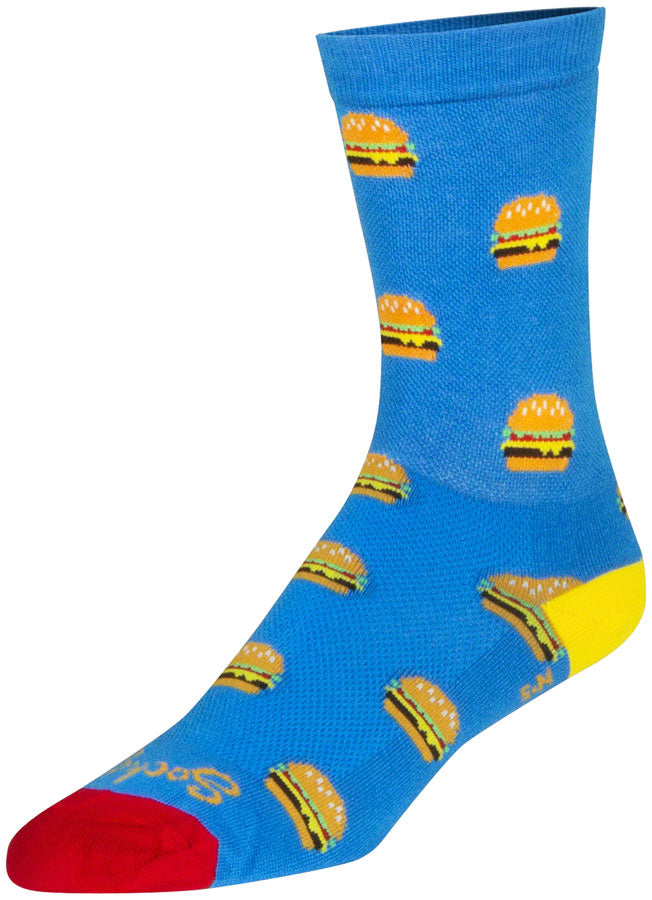 SockGuy Crew Burgers Socks - 6" Small/Medium