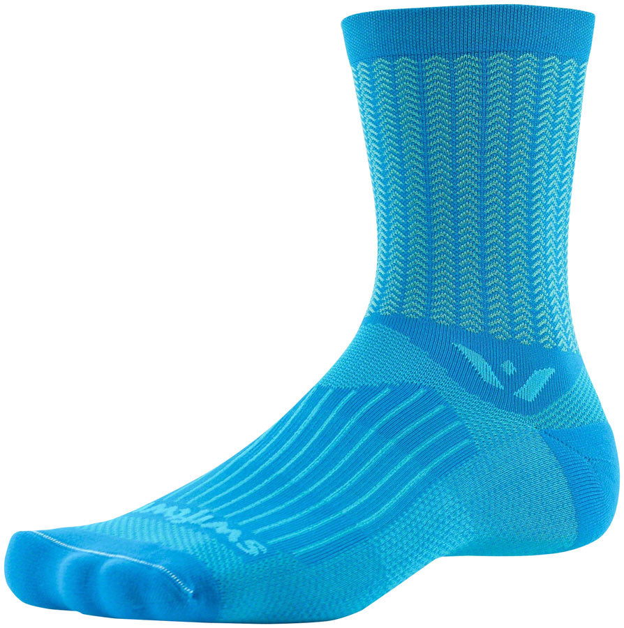 Swiftwick Vision Five Aero Socks - 5 inch Mint/Gray Small