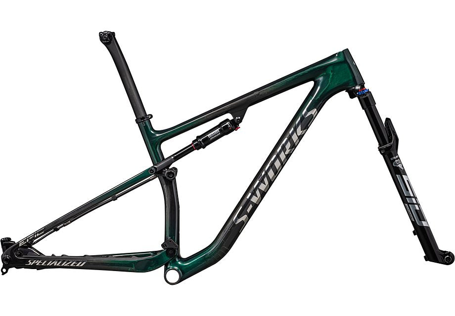 Specialized epic S-Works frmset gloss green tint fades over carbon / chrome l