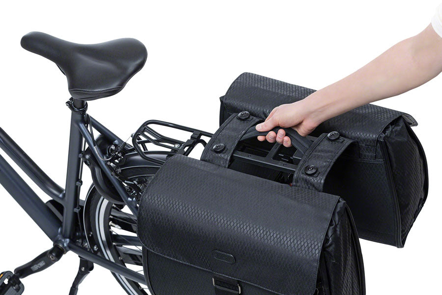 Basil Double Pannier Handle Uniuversal Bridge MIK Adaptor Plate BLK