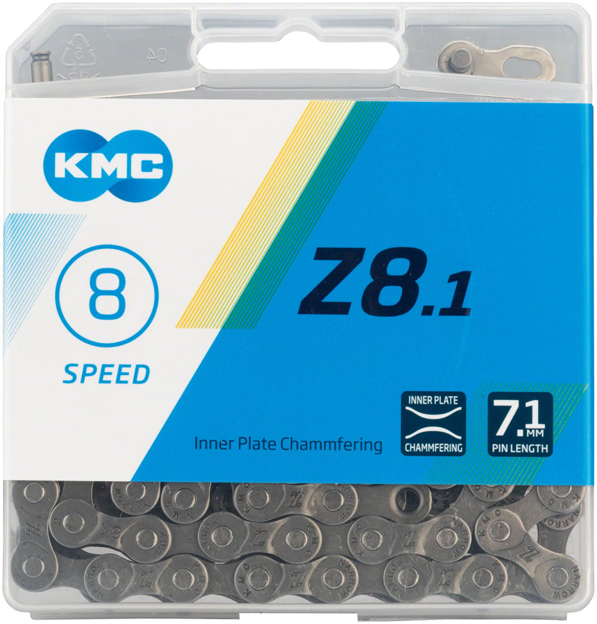 KMC Z8.1 Chain - 8-Speed 116 Links Silver/Gray
