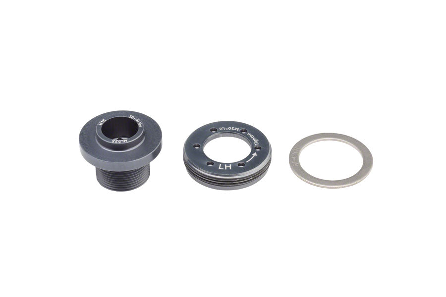 Full Speed Ahead Crank Bolt Extracting Cap - M18 Bolt M30 Cap Anodized Gray