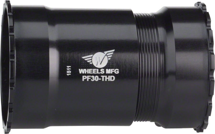 Wheels Manufacturing PressFit 30 Bottom Bracket Angular Contact Bearings Threaded BLK