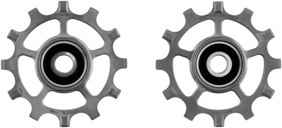 CeramicSpeed Pulley Wheels SRAM AXS Road 12-Speed - 12 Tooth Coated Races Titanium Raw