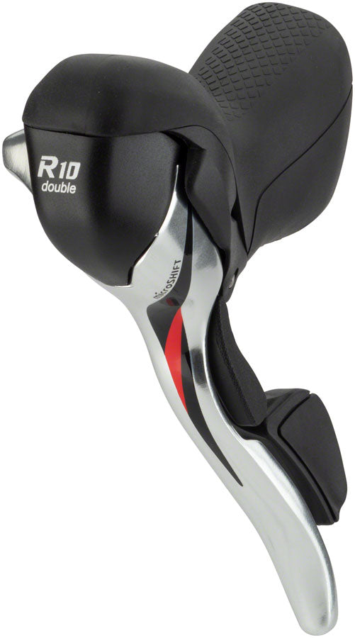 microSHIFT R10 Left Drop Bar Shift Lever Double Shimano Compatible Silver