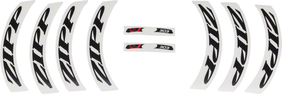 Zipp Decal Set - 303 Matte Black Logo Complete for One Wheel