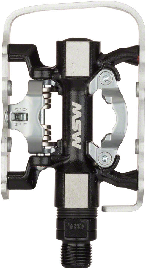 MSW CP-200 Pedals - Single Side Clipless Platform Aluminum 9/16" BLK/Silver