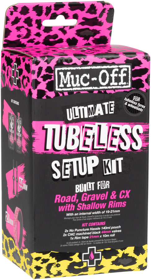 Muc-Off Ultimate Tubeless Kit - Road/Gravel/CX 21mm Tape 44mm Valves