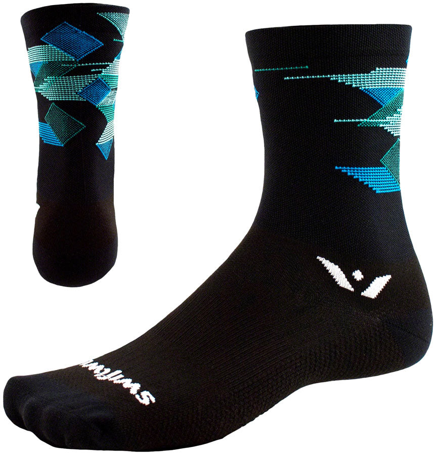 Swiftwick Vision Six Cubic Sock - 6" Black Small