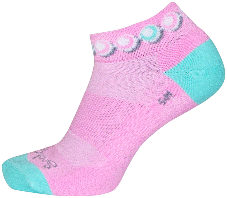 SockGuy Channel Air Pearls Classic Low Socks - 1" Pink/Blue Womens Small/Medium