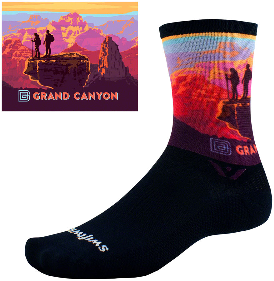 Swiftwick Vision Impression National Park Crew Socks - 6" Canyon Lookout Medium