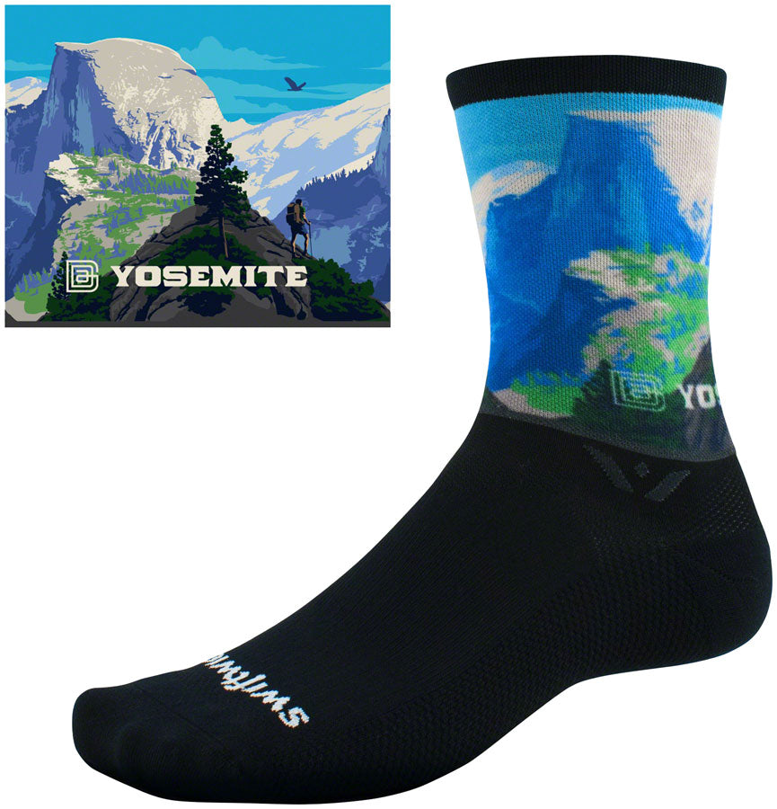Swiftwick Vision Impression National Park Crew Socks - 6" Half Dome Medium