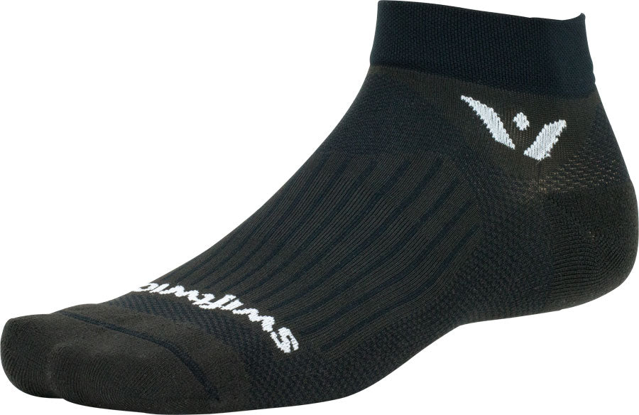 Swiftwick Aspire Ankle Socks - 1" Black Large