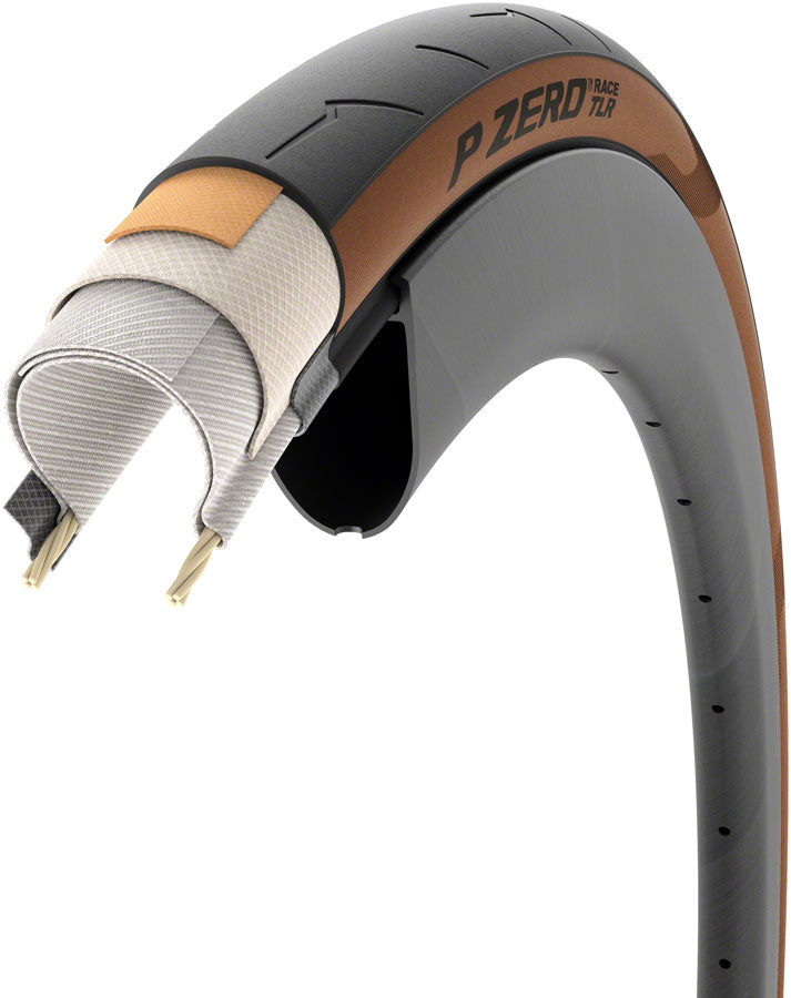 Pirelli P ZERO Race TLR Tire - 700 x 32 Tubeless Folding Classic Tan SmartEvo SpeedCore