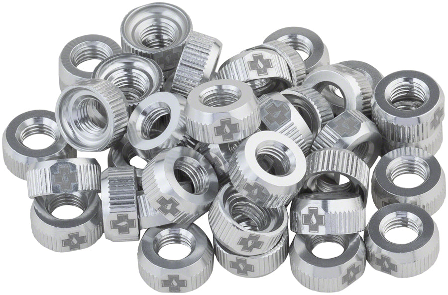 Muc-Off Tubeless Valve Box Refill - Sliver Lock Nut Pack of 40