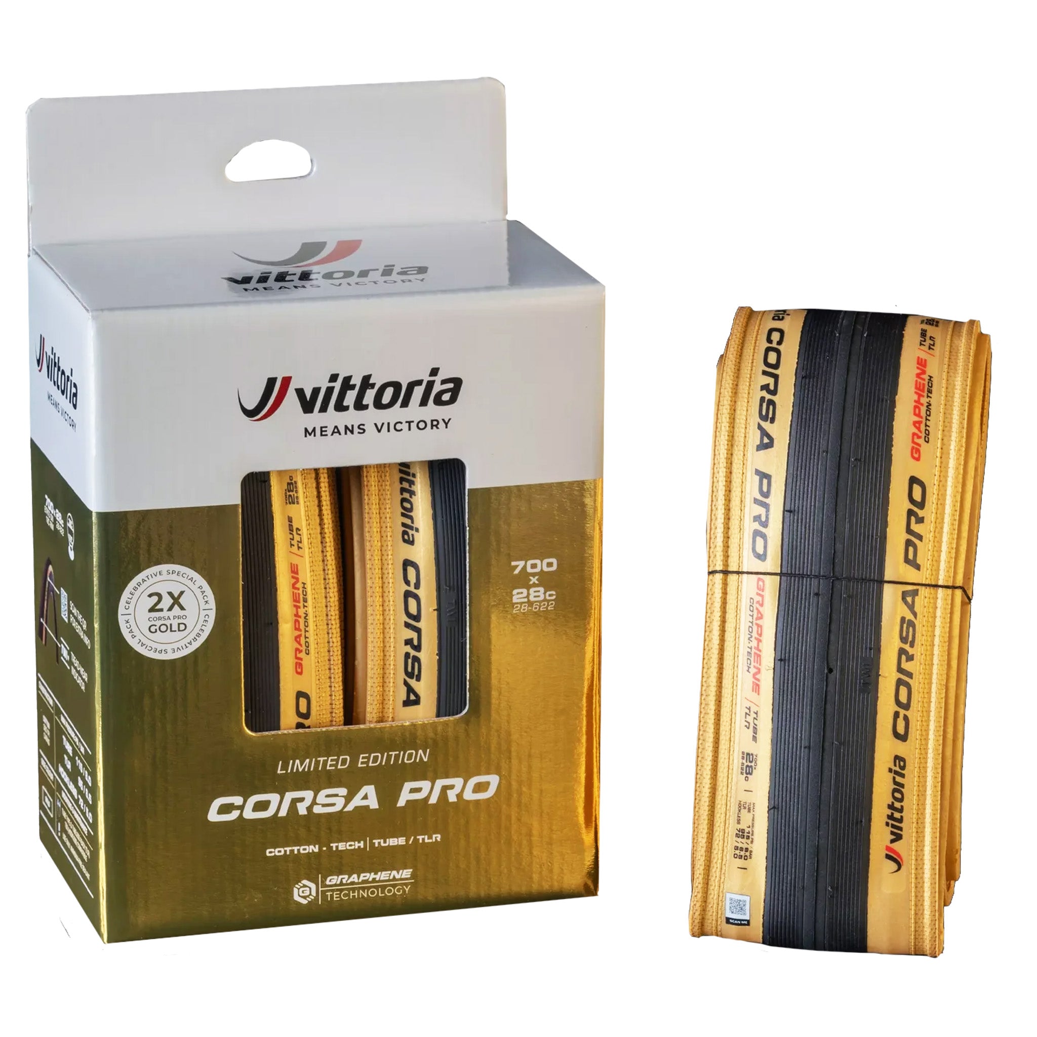 Vittoria Corsa Pro Gold Limited Edition Tires - 700 x 28 Tubeless 