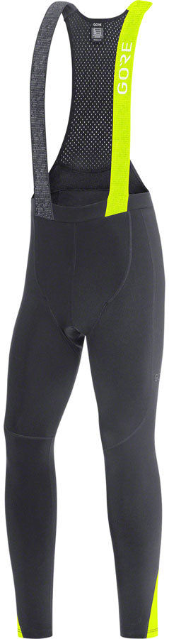 Gorewear C5 Thermo Bib Tights+ - Black/Neon Yellow Mens Small