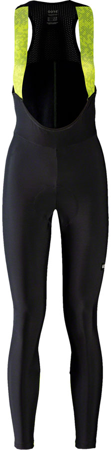 Gorewear Progress Thermo Bib Tights+ - Black/Neon Yellow Womens Large