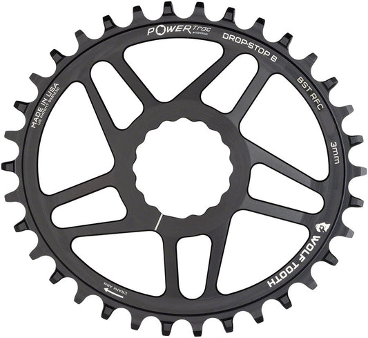 Wolf Tooth Elliptical Direct Mount Chainring - 36t RaceFace/Easton CINCH Direct Mount Drop-Stop B For Boost Cranks 3mm Offset BLK