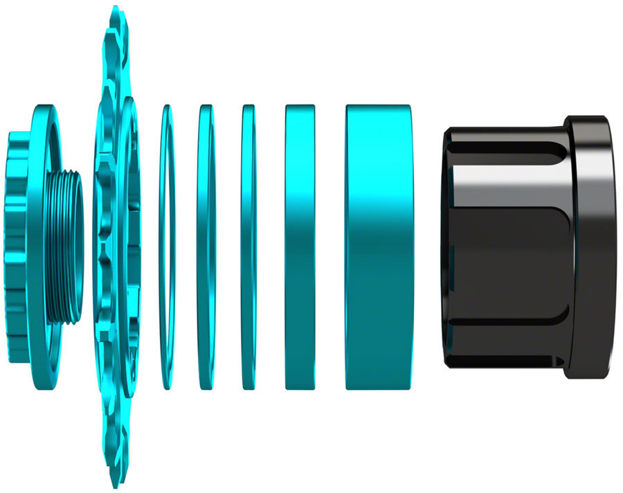 Wheels Manufacturing SOLO-SPLINE Micro Spline Single Speed Conversion Kit - 18t For Shimano Micro Spline Hub Bodies Teal