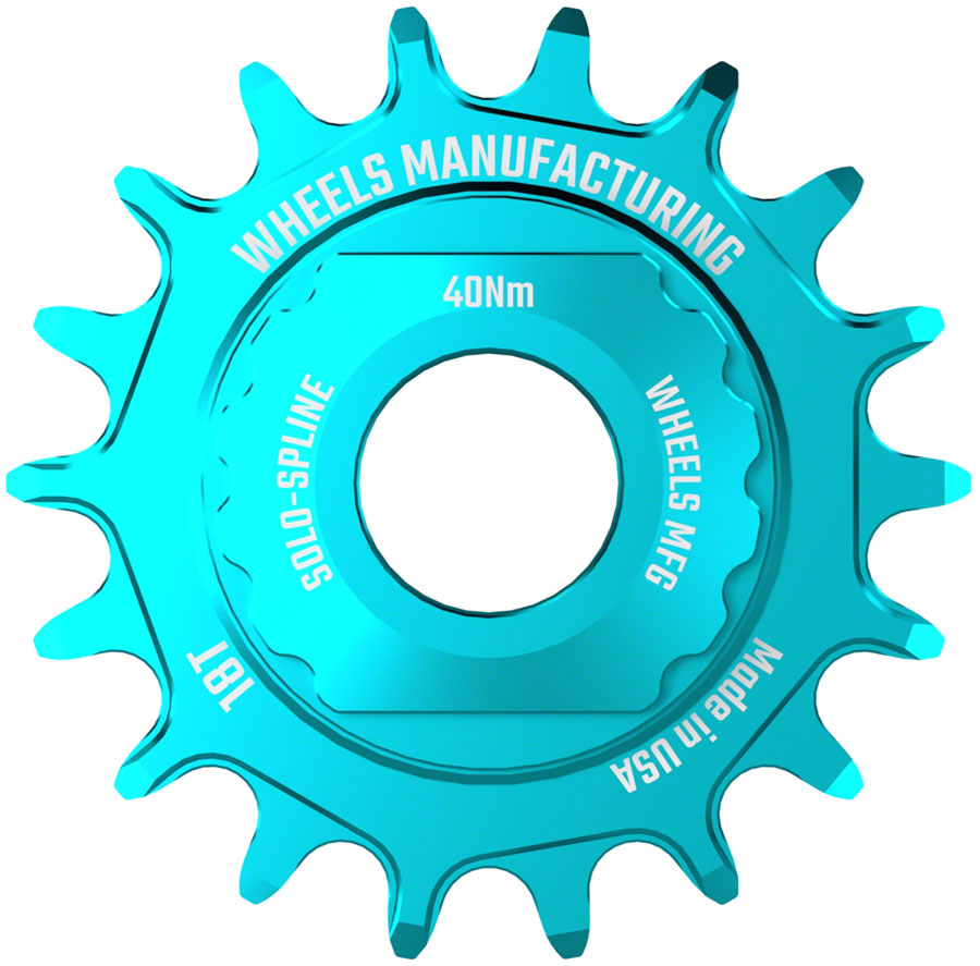Wheels Manufacturing SOLO-SPLINE Micro Spline Single Speed Conversion Kit - 18t For Shimano Micro Spline Hub Bodies Teal