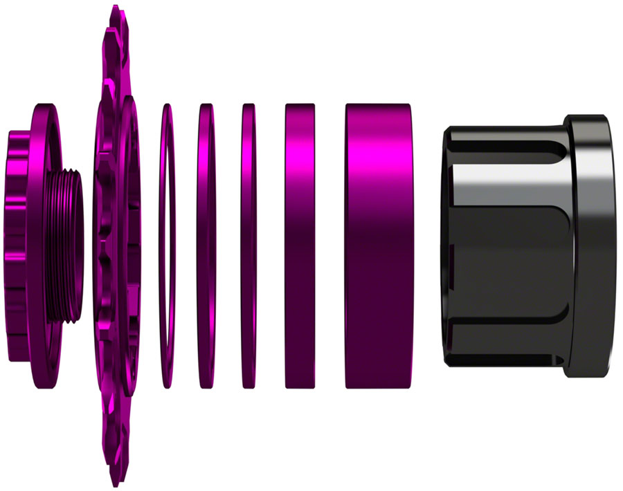 Wheels Manufacturing SOLO-SPLINE Micro Spline Single Speed Conversion Kit - 18t For Shimano Micro Spline Hub Bodies Purple