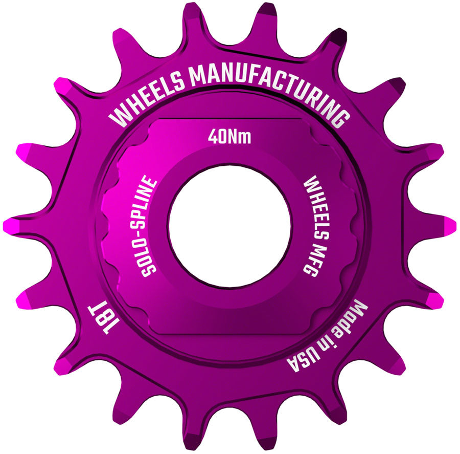 Wheels Manufacturing SOLO-SPLINE Micro Spline Single Speed Conversion Kit - 18t For Shimano Micro Spline Hub Bodies Purple