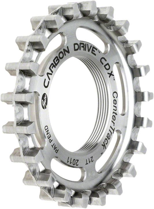 Gates Carbon Drive CDX CenterTrack Thread-On Fixie Rear Sprocket - 21t Compatible ISO Fixed Cog Threading Silver