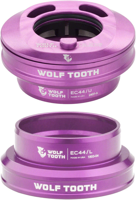 Wolf Tooth Premium Internal Headset - EC44 Upper / EC44 Lower For Enve In-Route System Only Purple