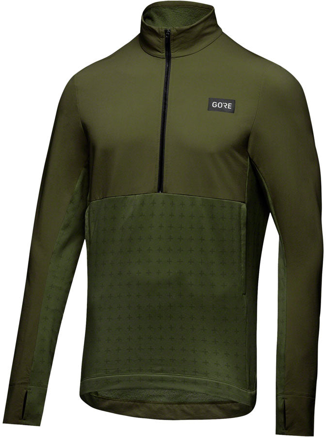 Gorewear Trail KPR Hybrid 1/2-Zip Jersey - Utility Green Mens Small