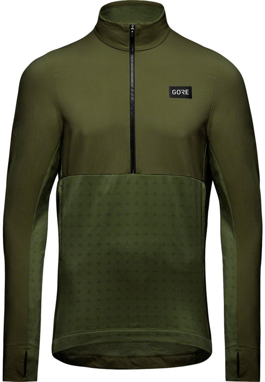 Gorewear Trail KPR Hybrid 1/2-Zip Jersey - Utility Green Mens Large