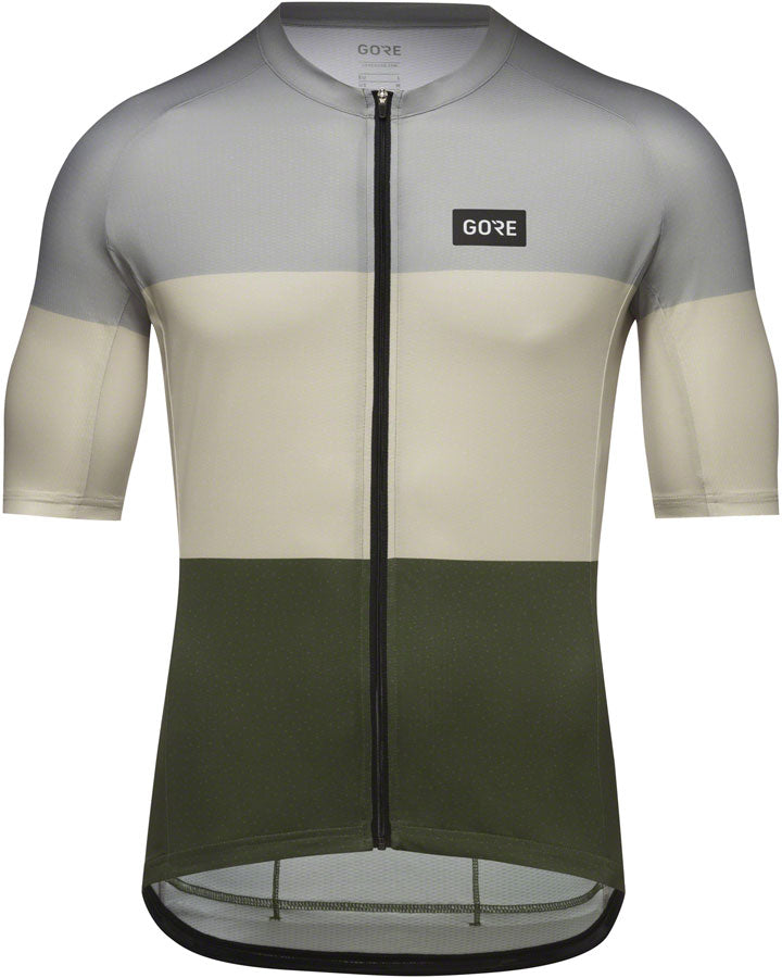 Gorewear Spirit Stripes Jersey - Lab Gray/Beige Mens X-Large