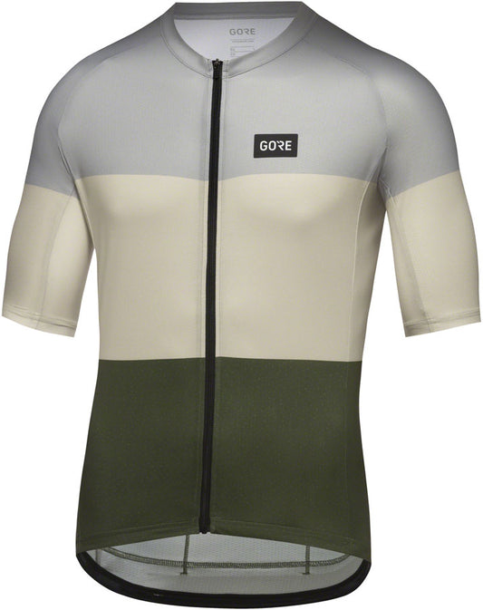 Gorewear Spirit Stripes Jersey - Lab Gray/Beige Mens Medium