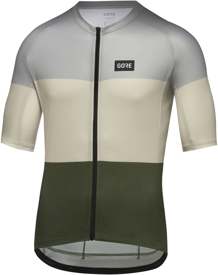 Gorewear Spirit Stripes Jersey - Lab Gray/Beige Mens X-Large