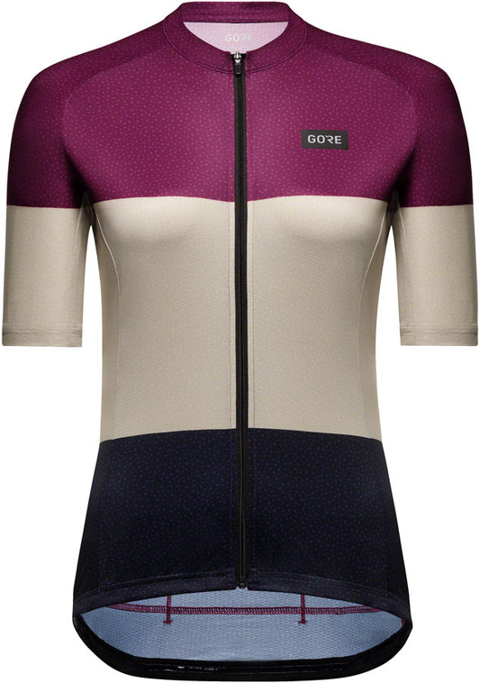 Gorewear Spirit Stripes Jersey - Purple/Beige Womens Small 4/6