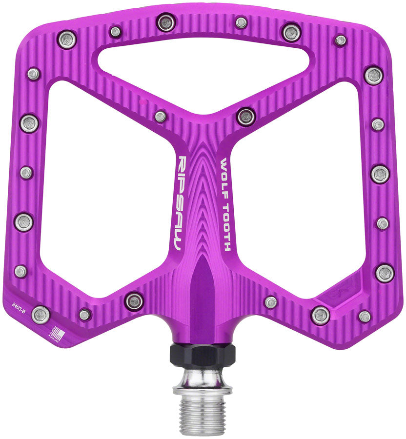 Wolf Tooth Ripsaw Aluminum Pedals - Platform Aluminum 9/16" Ultraviolet Purple