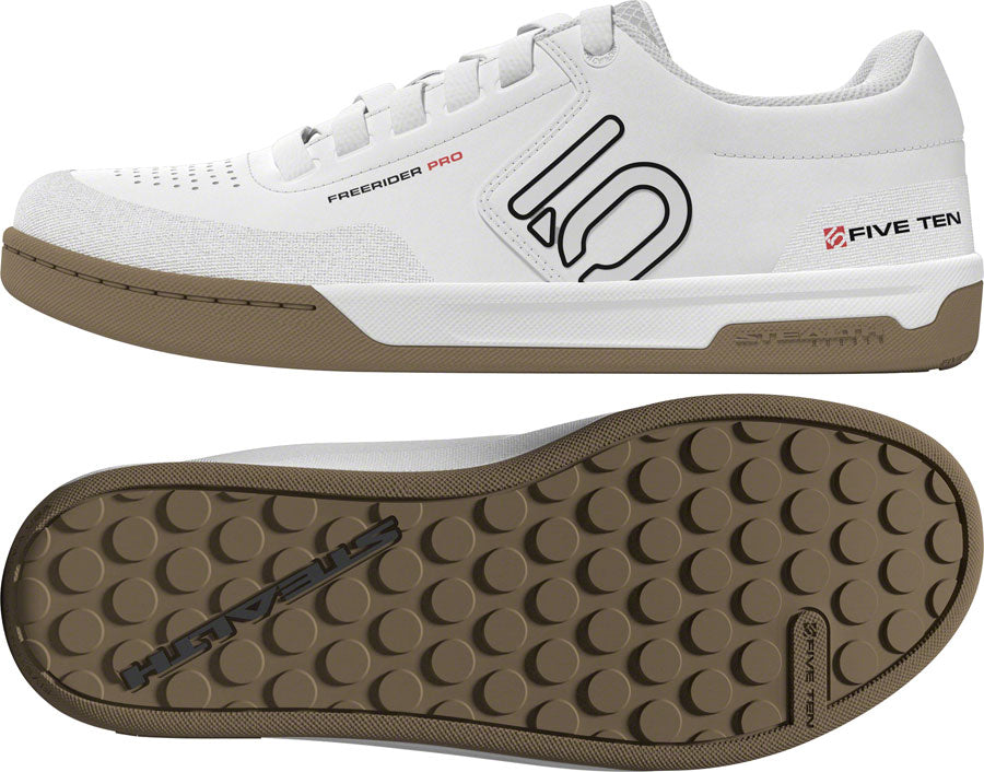 Five Ten Freerider Pro Flat Shoes - Mens FTWR White/Core Black/Red 14
