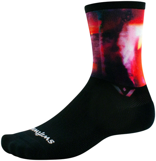 Swiftwick Vision Six Impression Exposure Socks - 6" Black/MultiX-Large
