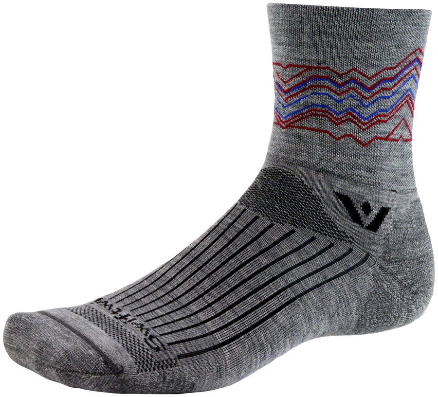 Swiftwick Pursuit Crew Socks - 6" Heather Red Large