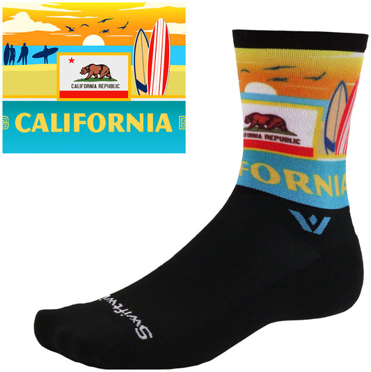 Swiftwick Vision Impression National Park Crew Socks - 6" California Medium