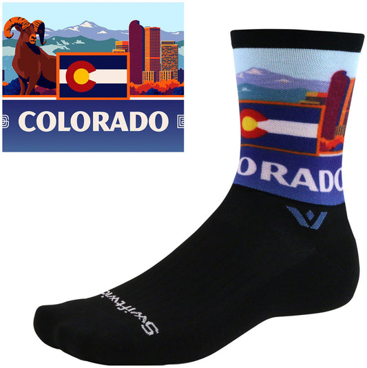 Swiftwick Vision Impression National Park Crew Socks - 6" Colorado Medium