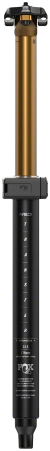 FOX Transfer Factory Neo Wireless Dropper Seatpost - 31.6 mm 100 mm Internal Routing Kashima Coat