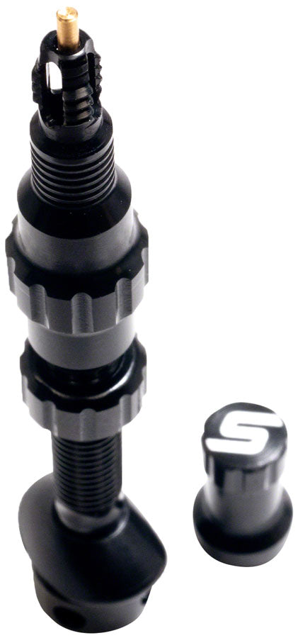 Stans Tubeless Exo-Core Valve Stems - Alloy Tall Black Pair