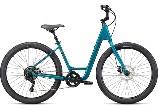 2023 Specialized roll 3.0 low entry bike gloss teal tint / hyper green / satin black reflective s